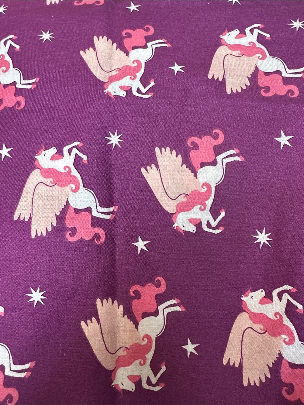 2 Yards Joann Fabrics “Unicorns and Stars” Cotton Fabric in Lavender